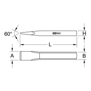 KS Tools metselbeitel, plat ovaal, 31x400mm