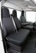 Walser Autostoelhoes Transporter Fit van stof antraciet geschikt voor Iveco Daily IV - 1 enkele zitplaats voorin (uitsparing armleuning) & - dubbele zitbank voorin