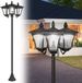Outsunny Buitenlantaarnpaal - Staal - Zwart - 51,5x47x182,5cm