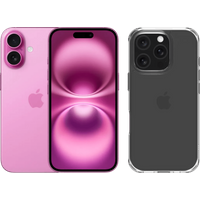 Apple iPhone 16 128GB Roze + BlueBuilt Back Cover Transparant