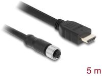Delock M12 Cable A-coded 17 pin female to HDMI male 5 m black