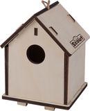 Merkloos / Sans marque Tuindecoratie 2-in-1 Vogelhuisje/nestkastje van hout 14 x 19 cm