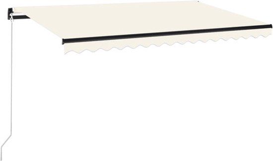 vidaXL Luifel handmatig uittrekbaar 450x350 cm crèmekleurig