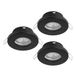 EGLO 3-delige set LED inbouwspots Favazzina | ronde platte metalen spots zwart, incl. GU10 lampen warmwit, Ø 8,5 cm