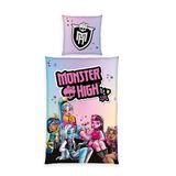 Herding Beddengoed Monster High, taie d'oreiller 80 x 80 cm, avec fermeture éclair et motif réversible, housse de couette 135 x 200 cm, avec fermeture éclair, 100% coton renforcé