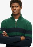 Superdry Classics pull en coton à demi-fermeture éclair et rayures - Homme - L