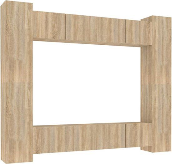 vidaXL 8-delige Tv-meubelset bewerkt hout sonoma eikenkleurig