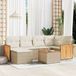 Maison Exclusive - Ensemble de jardin, 7 pièces, avec coussins, beige, en polyrotin