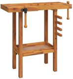 vidaXL Werkbank met bankschroeven 92x48x83 cm massief acaciahout
