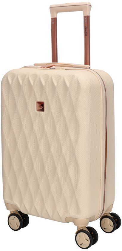 Charm London Honey Koffer - S - Handbagage - 40 Liter - TSA Slot - 55 x 35 x 22.5 cm - Cabin Size - Travel - Reizen - Beige