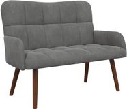 vidaXL 2-Zits Sofa Donkergrijs 115 x 61 x 87 cm fluweel