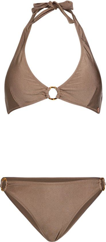 Brunotti Hollymai-Shine Bikini Set Shitake Dames Halter Bikini Set Maat 38