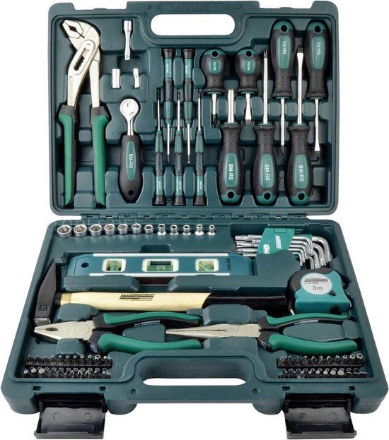 Mannesmann Gereedschapskoffer - 86-delig - Zwart/Groen