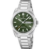 Festina Swiss Made F20073/4 Herenhorloge Analoog Roestvrij Staal Zilverkleurig Groen