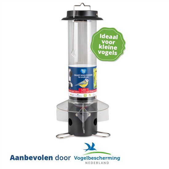 CJ Wildlife Leto Voedersilo Zwart - Voedersilo voor kleine vogels - 3 voederopeningen - 5 jaar garantie