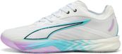 Puma Accelerate Nitro SQD 5 Energy Indoor Schoenen Wit/Paars Unisex Handbal Maat 43