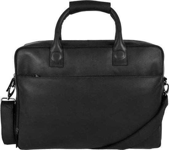 DSTRCT Fletcher Street 17 inch Laptop Bag - Black - Leather