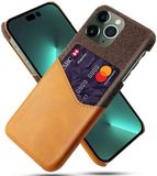 Merkloos Apple iPhone 14 Pro Hoesje met Kaarthouder Back Cover Oranje