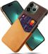 Merkloos Apple iPhone 14 Pro Hoesje met Kaarthouder Back Cover Oranje