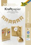 Folia Kraftpapier blok A4, 20 vel, gemengde grammatuur, naturel