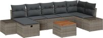 vidaXL Banc de jardin 8 pièces gris polyrattan
