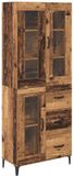 vidaXL Highboard Oud Hout 69,5 x 34 x 180 cm Bewerkt hout