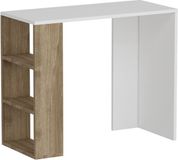 Homemania Computerbureau Rosa 90x40x75 cm wit en walnootkleurig