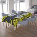 Bonamaison Tafelkleed, Anti-Mold, Sneldrogend, Waterdicht, 100% Polyester Tafellaken, Neon Geel, Rook, 140 x 200 Cm