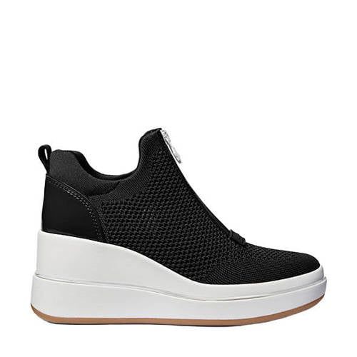 Michael Kors Emmy wedge zip slip on sneakers zwart