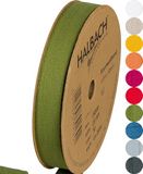 Halbach 24500 Seidenbänder band 20 mm x 20 m, linten om te knutselen, stoffenband voor decoraties, geweven band 100% katoen, handwerk, biasband naaiwerk, groen