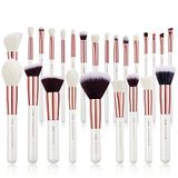 Jessup Brand Professional Makeup Brush Set Beauty Cosmetic Foundation Powder Blush Eyeshadow Blending Highlighter Natural-Synthetic Hair Brushes Pearl White Rose Gold