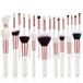 Jessup Brand Professional Makeup Brush Set Beauty Cosmetic Foundation Powder Blush Eyeshadow Blending Highlighter Natural-Synthetic Hair Brushes Pearl White Rose Gold
