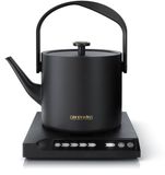 Arendo Waterkoker Mizu, 0,5 liter, Roestvrijstaal, 1000W, Temperatuurinstelling 40-100°C, Warmhoudfunctie, Mat Donkergrijs