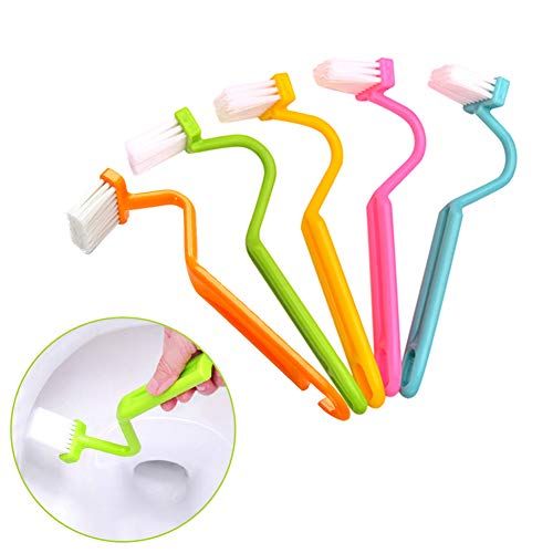 EQLEF Toiletborstels gebogen kunststof toiletborstel reinigen toilethoeken (3 stuks)