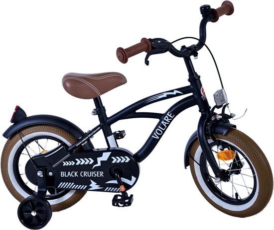 Volare Black Cruiser Kinderfiets - Jongens - 12 inch - Zwart