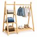 Merkloos Relaxdays Kledingrek kind - met planken - 111,5x112x48 cm - hout