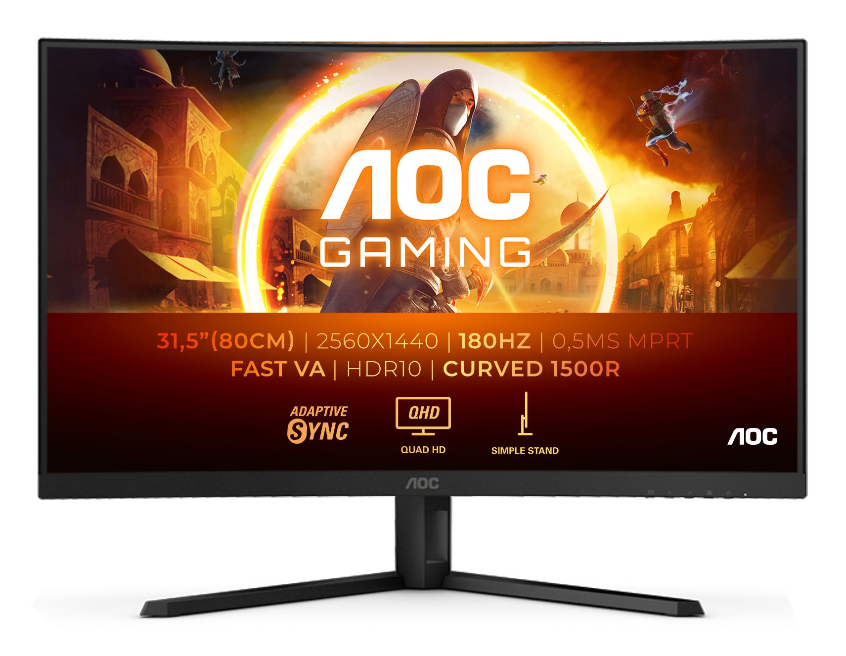 AOC CQ32G4VE 32" QHD 180Hz Curved Gaming Monitor