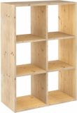 Astigarraga Houten Vakkenkast Open - 6 vakken kubuskast - Boekenkast van PEFC grenen - 105x71cm