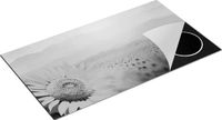 Chefcare Inductie Beschermer Zonnebloemen Veld - Zwart Wit - 95x55 cm