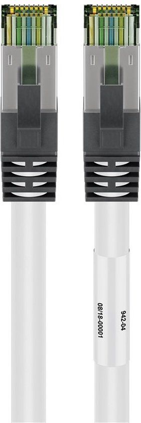 Goobay Premium S/FTP CAT8.1 40 Gigabit netwerkkabel / wit - LSZH - 15 meter