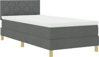 vidaXL Boxspring Bed met Kussen Donkergrijs 90 x 200 cm Stof
