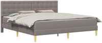 vidaXL Bedframe met matras met hoofdeinde Taupe 200 x 200 cm Stof