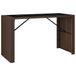 vidaXL Bartafel met glazen blad 185x80x110 cm poly rattan bruin