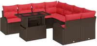 vidaXL Tuinbank - Set - 9-delig - Bruin - Polywood