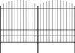 Syfax Tuinhek met speerpunt staal 337x200 cm zwart