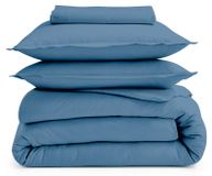 Housse de couette unie en percale de coton ardoise 300x240 cm