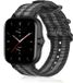 Strap-it Nylon Smartwatch bandje - Geschikt voor Amazfit GTS 2 - Zwart/Grijs