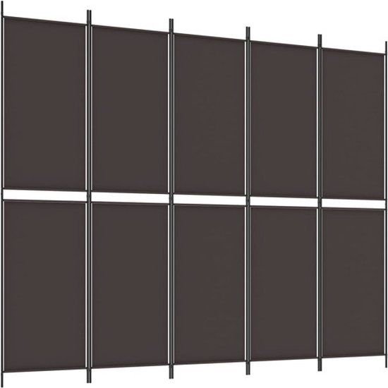 vidaXL Kamerscherm met 6 panelen 300x220 cm stof bruin