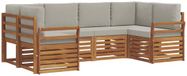 vidaXL Hoekloungeset 6-delig acaciahout naturel et gris clair