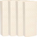 Gerimport Waterverdamper - 4x - creme wit - keramiek - 400 ml - radiatorbak luchtbevochtiger - 7,4 x 18,6 cm